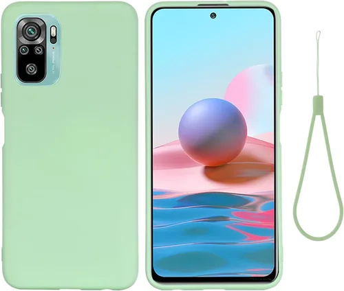 Vista 9 de Funda para Xiaomi Redmi Note 10S, funda protectora de silicona líquida para Xiaomi Redmi Note 10S con cordón de silicona, cubierta delgada y suave a