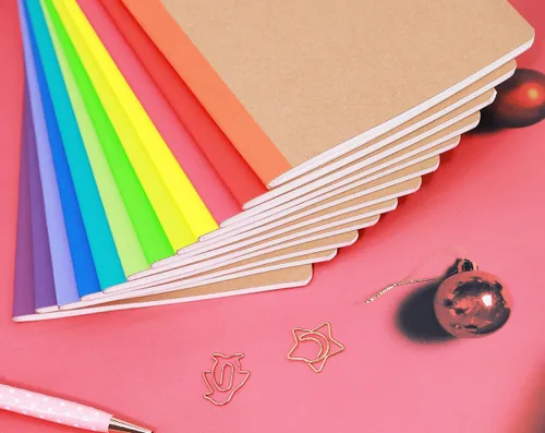 Vista 7 de Paquete de 12 cuadernos rayados con diario a granel, planificador de escritura con papel grueso, 60 páginas, 30 hojas, 21 x 13 cm para suministros