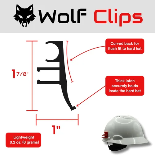 Vista 5 de Diligence, clips de lobo, accesorio para casco duro, marcador y lápiz de carpintero, rojo