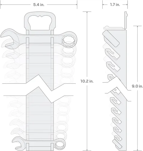 Vista 7 de TEKTON Juego de llaves combinadas Stubby con soporte, 11 piezas (1/4-3/4 pulgadas) WCB92401