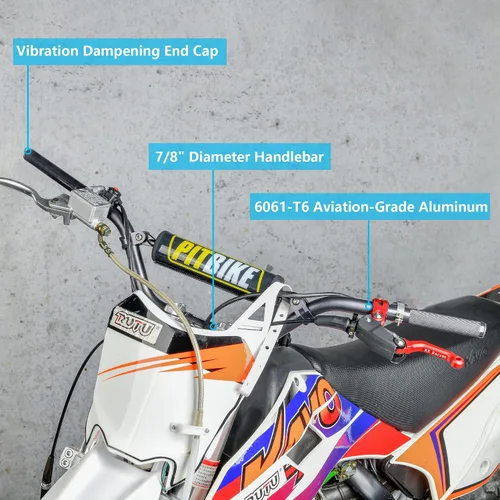 Vista 4 de RUTU Manillares universales de 7/8" 22mm para dirt bike con almohadilla protectora de pecho para CRF YZF KXF KLX RMZ DRZ Pit Bike Motocross ATV Quad