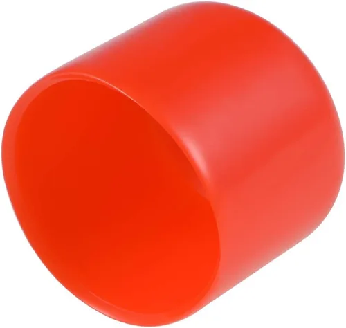 Vista 10 de uxcell 20 tapas de goma de 0.394 in de vinilo de identificación redonda tapa tapa de rosca de tornillo protectores rojo