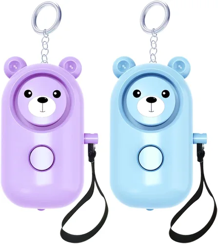 Vista 9 de Alarma personal segura con sonido para mujeres, niños y ancianos, paquete de 2 lindas sirenas de 130 dB, autodefensa de seguridad con luz LED