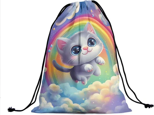 Vista 121 de Bolsa de agarre de gimnasia de piel de animal, bolsa de gimnasia con cordón ajustable, bolsa de cuerda para fauna silvestre, Mariposas Galaxy