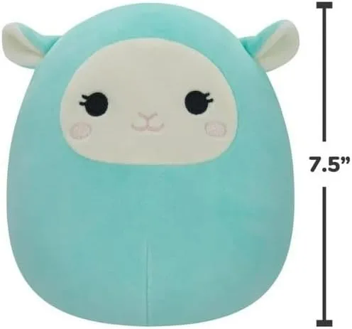 Vista 5 de Squishmallows Jazwares oficial de 7.5 pulgadas (Jacob Aqua Blue Lamb)