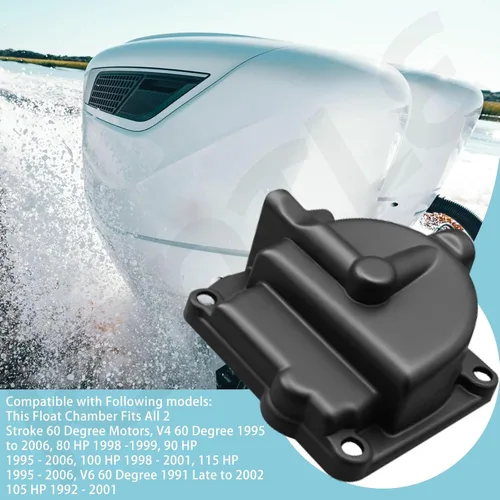 Vista 6 de 433000 Kit de cuenco de carburador de cámara flotante compatible con Johnson Evinrude 90-100-105-115-135-150-175HP, reemplaza 343870 433000 766418