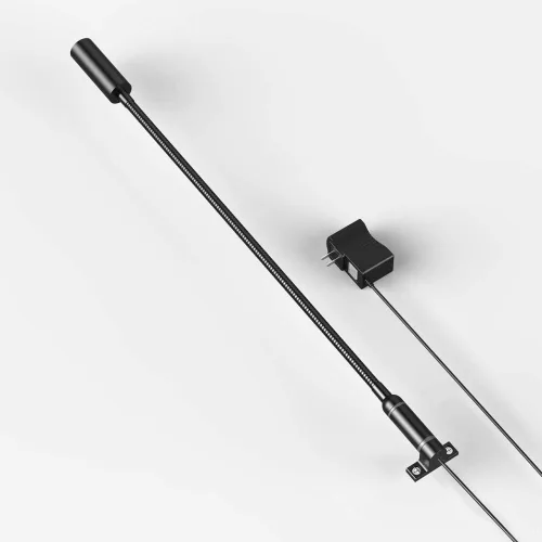 Vista 8 de Luz de lectura montada en la pared Interruptor táctil regulable LED 3W blanco cálido 3000K adaptador de CA (negro)