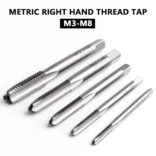 Vista 5 de ATOPLEE 5 unids HSS 6542 Tornillo de la máquina Métrico Rosca Taps Set M3 M4 M5 M6 M8