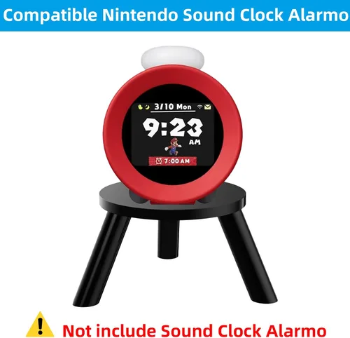 Vista 3 de Soporte de altavoz de escritorio para Echo Spot 2024, Echo Dot, Echo Glow, HomePod mini y Sonos Era 100, alarma de reloj de sonido Nintendo, soporte