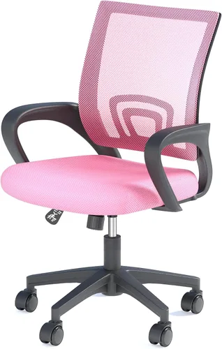 Vista 18 de Silla de oficina ergonómica, silla de escritorio de malla con respaldo medio, silla de computadora, color negro Soporte lumbar, modo oscilante