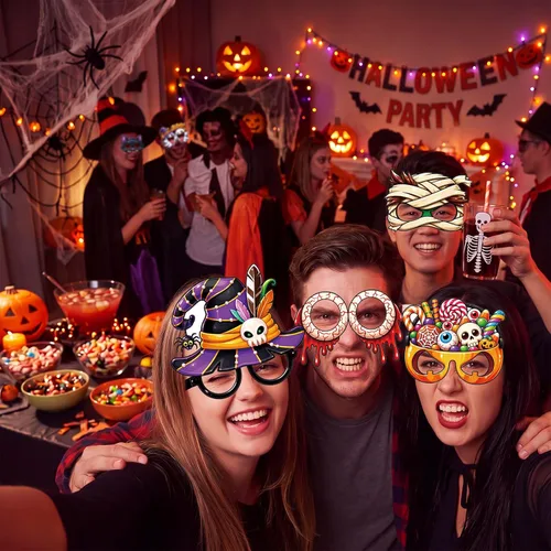 Vista 6 de Vinsot Paquete de 32 divertidos vasos de papel de Halloween para decoración