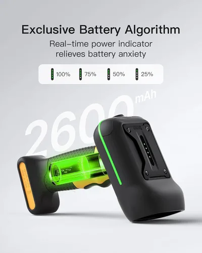Vista 6 de Inateck Escáner de código de barras industrial Bluetooth, escáner de código QR 1D 2D inalámbrico con IP67 impermeable y a prueba de polvo, escáner