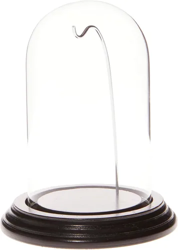 Vista 4 de Plymor Cúpula de cristal para reloj de 3 x 5 pulgadas (base de chapa de madera negra y cable dorado)
