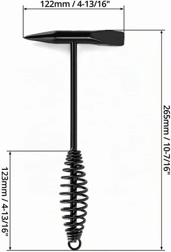 Vista 6 de QWORK Martillo astillador de soldadura, 2 paquetes de martillo de dos cabezas de 10.5 pulgadas con mango de resorte helicoidal, limpieza
