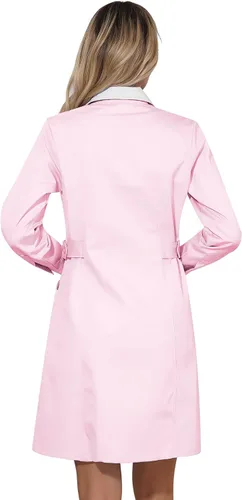 Vista 2 de Lejafay Vestidos de mujer y adultos, acampanados, solapa, botón frontal, hospital, enfermera, bata de laboratorio, uniforme