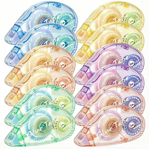 Vista 7 de Paquete de 12 rodillos de cinta de doble cara, cinta para álbumes de recortes, dispensador de cinta adhesiva permanente para manualidades