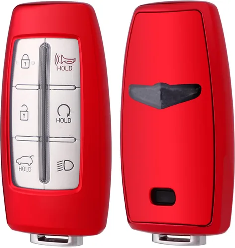 Vista 5 de Funda para llavero Hyundai Genesis G80 Gv80 6 8 botones protección completa Smart Car Key Shell Holder (azul)