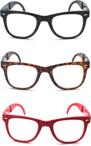 Vista 11 de Gafas de lectura plegables de plástico retro unisex con bolsa