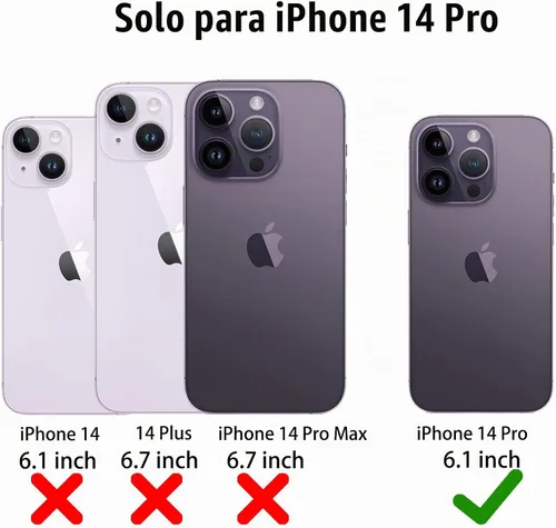 Vista 7 de Funda para iPhone 14 Pro con 2 protectores de pantalla, resistente protección contra caídas a prueba de golpes, cuerpo completo, 3 capas, militar