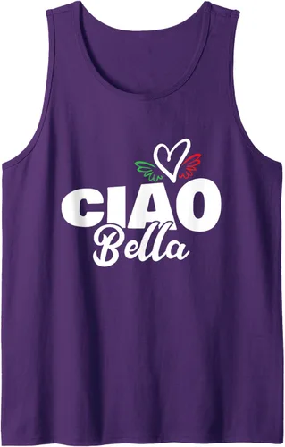 Vista 3 de Ciao Bella - Hermoso corazón italiano Italia - saludo Hello Tank Top Negro
