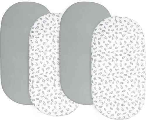 Vista 9 de Juego de 4 sábanas de moisés para bebé, compatibles con 4moms Mamaroo, Regalo y Chicco Close to You Baby Bassinet, ultra suaves y agradables al