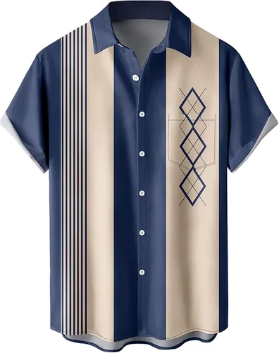 Vista 28 de Camisas tropicales con botones para hombre, camisas hawaianas de manga corta, casuales para vacaciones, camisas de playa holgadas Beige-playa escena