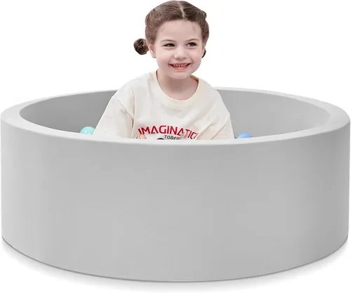 Vista 12 de SHJADE Piscina de pelotas de espuma para niños pequeños, 35.4"x 11.8" Piscina de pelotas para niños, Piscina de pelotas redonda suave para bebés