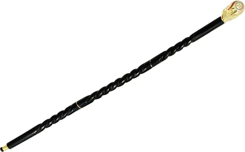 Vista 4 de Bastón náutico hombres y mujeres bastones y madera 37 pulgadas mango dorado madera natural palo de palisandro mejor para regalo negro CGBJ