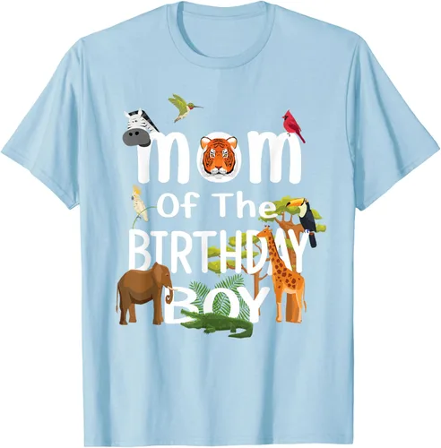 Vista 89 de Camiseta de fiesta de animales con temática de zoológico para niño de cumpleaños, Negro