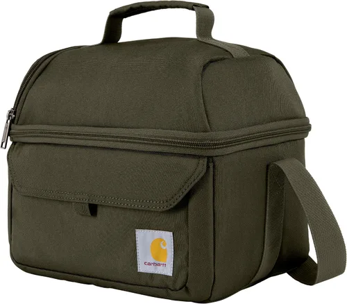 Vista 7 de Carhartt Lonchera con dos compartimentos para 12 latas, duradera, totalmente aislada, para mujeres y hombres, lonchera grande (negro)