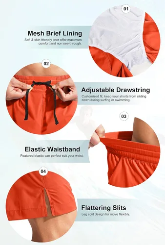 Vista 6 de G Gradual Men's Swim Trunks Quick Dry Bathing Suit Beach Board Shorts for Men with Zipper Pockets and Mesh Lining