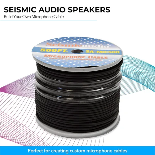 Vista 3 de Seismic Audio Cable de micrófono para altavoces, construye tu propio cable de micrófono, carrete de cable de 500 pies