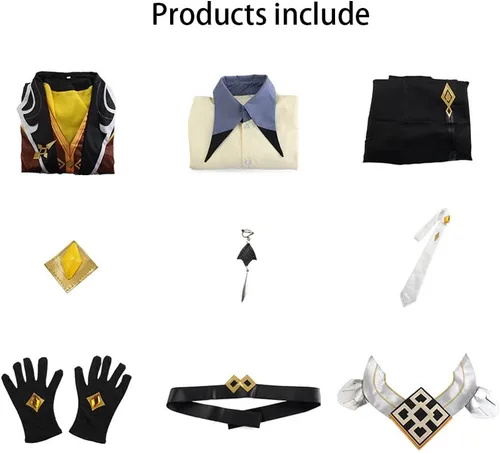Vista 6 de Zhongli - Disfraz de cosplay de Zhongli, uniforme de Halloween, traje para carnaval