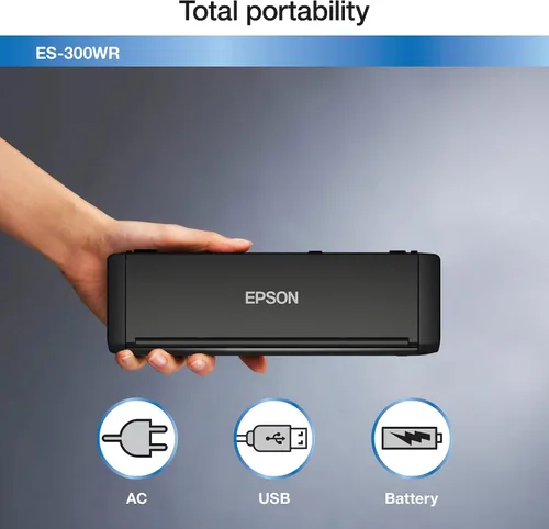 Vista 5 de Epson ES-300WR Inalámbrico Color Portátil Duplex Documento Escáner Contabilidad Edición para PC y Mac Auto Doc Feeder (ADF)