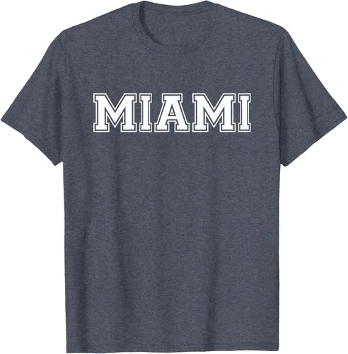 Vista 97 de Camiseta de regalo deportiva estilo universitario Miami Florida, Negro, S