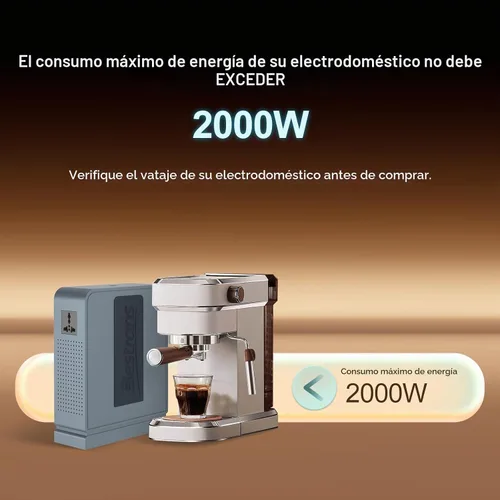Vista 2 de Transformador elevador de 2000 W, convertidor de 110 V a 220 V Gris-Azul