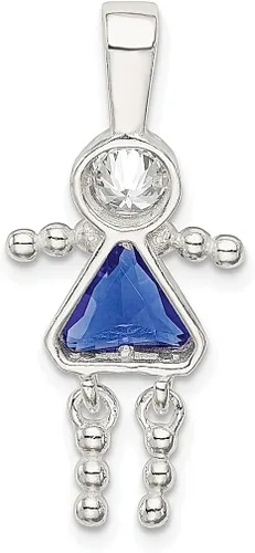 Vista 4 de Collar de plata de ley 925 con circonita cúbica de septiembre para niña collar con dije de piedra natal para niños joyería fina para mujer regalos