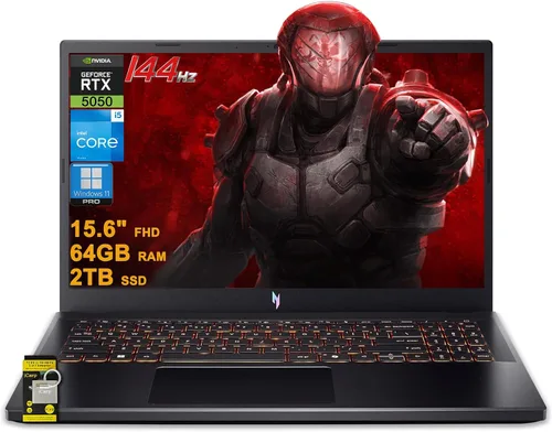 Vista 15 de acer Nitro V 15 Laptop para juegos de 15.6 pulgadas FHD IPS 165Hz Intel 8-core i5-13420H 16GB DDR4 1TB SSD GeForce RTX 5050 GDDR7 DLSS4