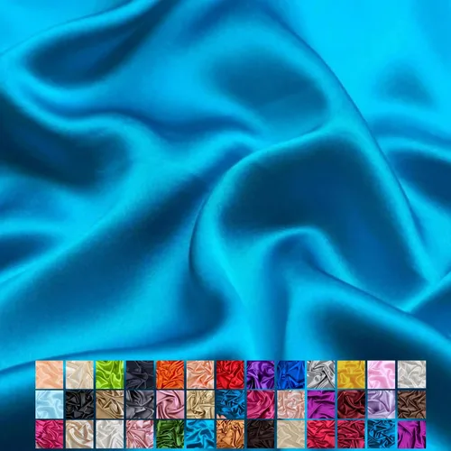Vista 30 de Yard - Tela de satén sedosa elástica de alta calidad - Tela para vestidos y faldas - Suave como la seda, brillo metálico, ideal para bodas y diseño