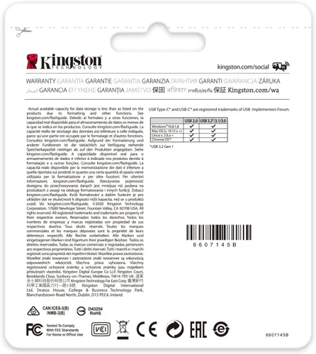 Vista 6 de Kingston DataTraveler 70 - Unidad flash USB-C de 256 GB USB 3.2 Gen 1 DT70/256GB, negro