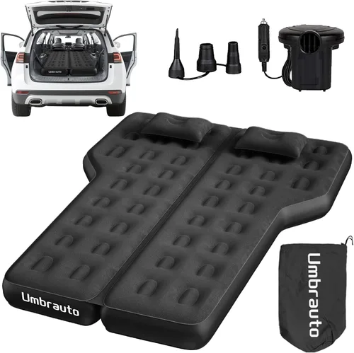 Vista 11 de Umbrauto colchón de aire para SUV para acampar en el coche, colchón de aire impermeable e inflable rápidamente con bomba eléctrica, se adapta a