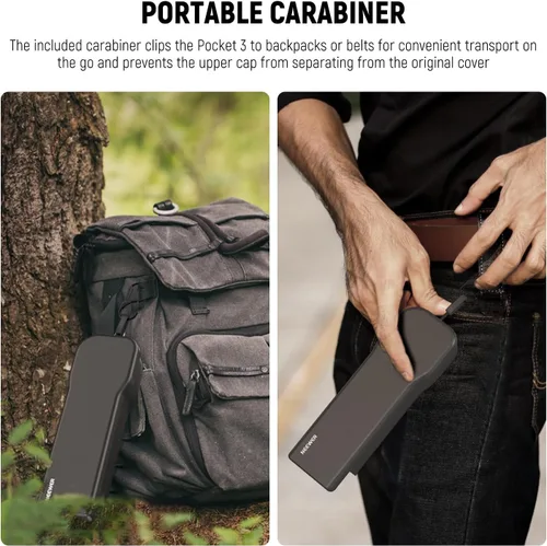 Vista 4 de NEEWER Funda protectora Pocket 3 con mosquetón, resistente a prueba de golpes, funda rígida de viaje, compatible con DJI Osmo Pocket 3 Gimbal Screen