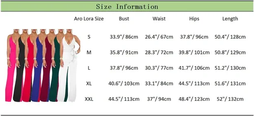 Vista 7 de Aro Lora - Jumpsuit largo para mujer, sin mangas, con cuello en V, espalda descubierta y pierna ancha.