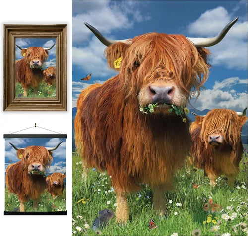 Vista 19 de 3D LiveLife Imágenes lenticulares - Animales de granja de bebés de Deluxebase. Arte de pared de animales de 12 x 16 pulgadas sin marco con efecto 3D