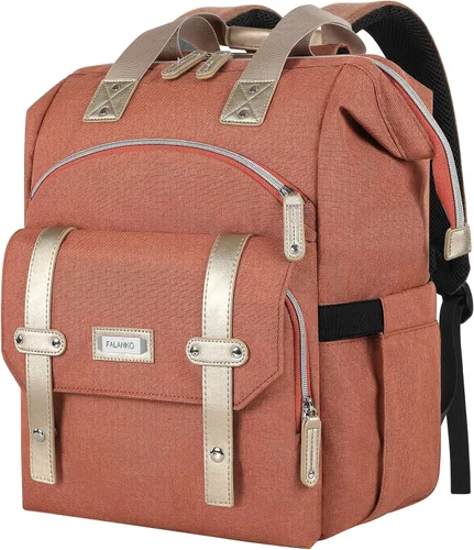 Vista 17 de Mochila para portátil para mujer, para trabajo de doctoras, profesoras, enfermeras, de 15.6 pulgadas, mochila universitaria de apertura amplia