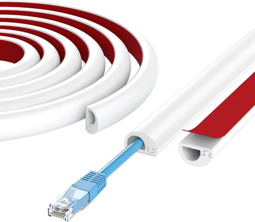 Vista 10 de Ocultacables de Pared de 39", Cubiertas de Cables de Silicona Autoadhesivas para Cables en la Pared, Ocultacables para TV de Montaje en Pared, Kit