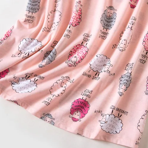 Vista 7 de Inadays Camisón de algodón para mujer, ropa de dormir de manga corta, camisón casual con estampado, vestido de dormir holgado y cómodo pijama