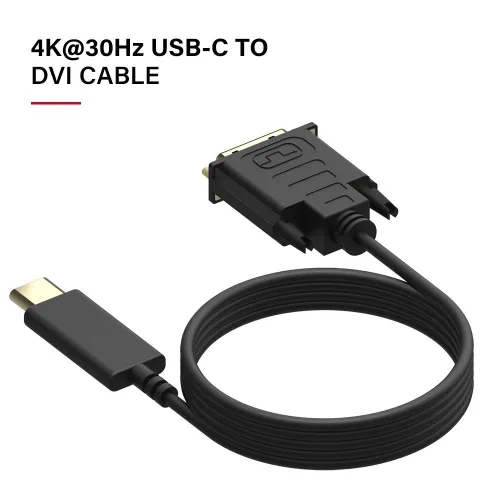 Vista 5 de UPGROW Cable USB-C a DVI de 6 pies, soporta 4K a 30 Hz, compatible con MacBook Pro, Surface Book 2, Dell XPS 13, Galaxy S10, monitores, proyectores