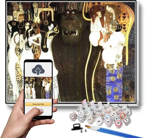 Vista 5 de Gustav Klimt Pintura de números para adultos, pintura desnuda femenina por Gustav Klimt Kit de pintura por números sobre lienzo para principiantes