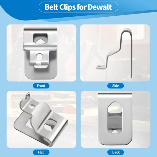 Vista 5 de 4 piezas de clips de cinturón para Dewalt, clip de repuesto premium de acero inoxidable 304, con tornillos, para Dewalt DCD7771 Compatible